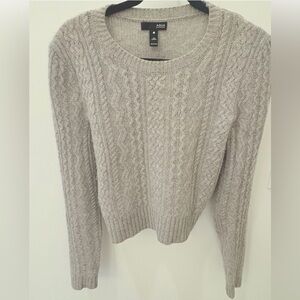 Aqua For Bloomingdale’s Cashmere  Sweater Crewneck Gray, Size S - 100% Cashmere